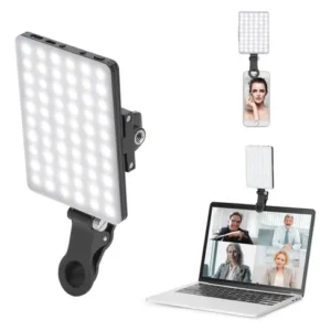 Luz De Videoconferencia Recargable 3 Modos Para Selfies Vlog Amarillo