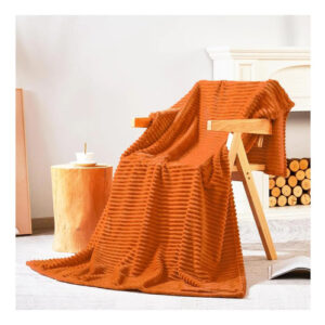 Manta De Forro Polar Rayas Suave Y Cálida 200x230 Cm Caramel