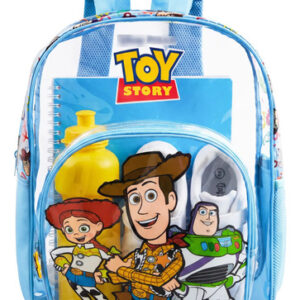 Mochila Transparente Para Niños 17 Pulgadas Ligera 3 Bolsill Blue Toy Story