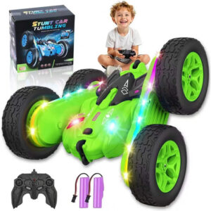 Carro De Control Remoto Acrobático 4wd Con Luces Verde
