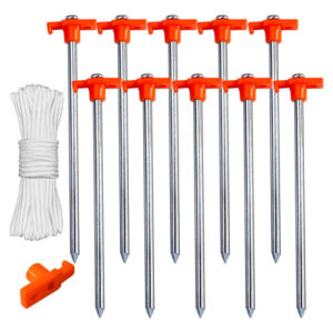 Estacas Para Tienda De Campaña 10 Unidades Color Naranja Res Naranja