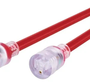 Extensión Reforzada 6 Metros 3x12 Awg Macho A Hembra Rojo Rojo