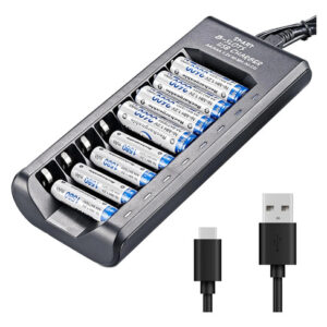 Cargador Pilas Recargables Aa Y Aaa 8 Ranuras Usb Carga Rápi