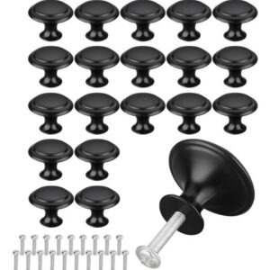 Pomos De Gabinete Modernos 20 Piezas Acero Inoxidable Negro