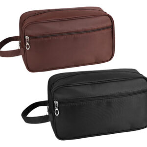 Neceser De Viaje Impermeable Para Hombre 2 Piezas Gran Capac Negro/marrón Diseño De La Tela
