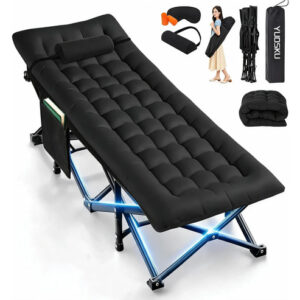 Catres Plegables Individuales Para Camping Y Oficina 300kg Negro
