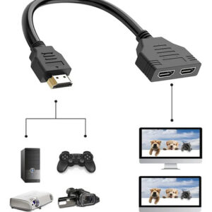Cable Hdmi Adaptor 1 Entrada 2 Salidas Para Tv Y Proyector