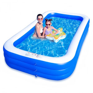 Piscina Inflable Familiar 300x175x60 Cm Exterior Azul Rectan Azul Con Blanco
