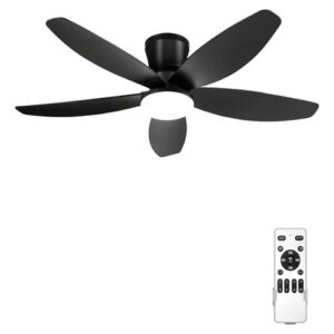 Ventilador De Techo Negro Con Luz Led Y Control Remoto 91cm