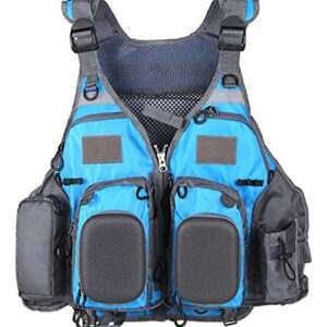 Chaleco De Pesca Y Natación Ajustable Flotante Para Adultos Azul Y Gris With Foam