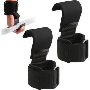 Gancho Con Muñequera Para Gym Levantamiento De Pesas Negro Negro