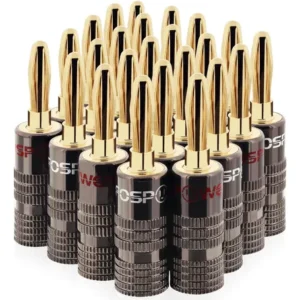 Conectores Tipo Banana Chapados En Oro Para Bocinas 2 Pares (12 Pairs)