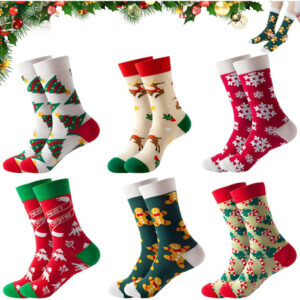 Calcetines Navideños Multicolor Gruesos De Algodón Para Adul