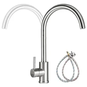 Grifo De Cocina Acero Inoxidable 36 Cm Monomando Giratorio 3