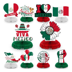 10 Centros De Mesa Panal Decoracion Fiesta Independencia Mex