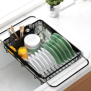 Escurridor De Platos Ajustable Para Encimera Cocina Negro