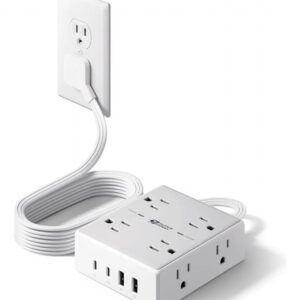 Regleta Multicontacto 1,8 Metros 8 Tomas 4 Puertos Usb Blanc