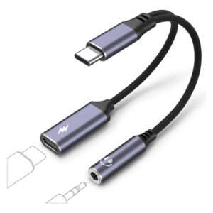 Adaptador Usb C A 3.5mm Y Cargador Rápido 2 En 1 Color