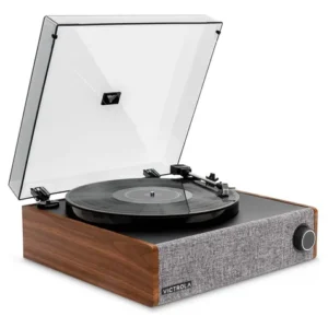 Tocadiscos Bluetooth 3 Velocidades Altavoces Anti-salto Made Nuez