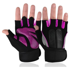 Guantes Para Gym Mujer Con Protección Muñeca Y Antideslizant Rosa-m Diseño De La Tela M