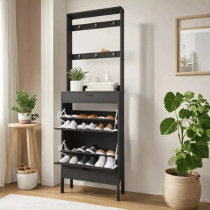 Zapatero Organizador Independiente Estrecho 185x59x22cm Negr
