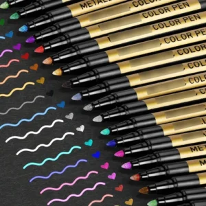 Plumones Acrílicos Metálicos 20 Colores Punta Media 2 Mm 10