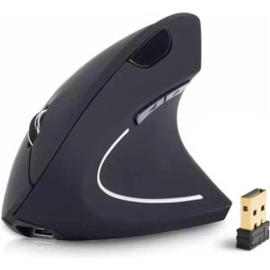 Mouse Inalámbrico Ergonómico Recargable 6 Botones 1600dpi Negro