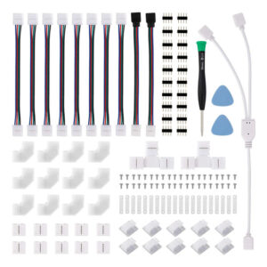 Kit Conector Luz Led 5050 Rgb 10 Mm Interior Exterior 12v Rgb