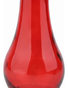 Florero Rojo De Cristal Para Flores Y Hidroponía 5.71 Pulgad