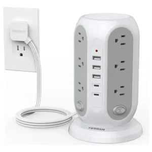 Multicontacto Torre 12 Tomas 5 Usb Supresor Picos 1.8m Gris Gris