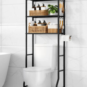Estante Organizador De Metal Para Baño Sobre Inodoro 3 Nivel