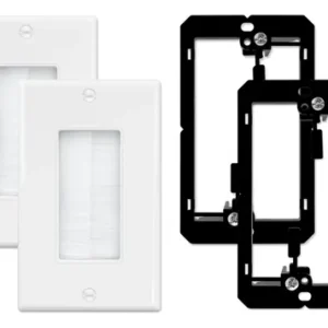 Placa De Pared Con Soporte Montaje Enchufe Para Hdtv Paquete Blanco