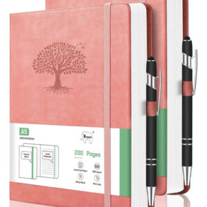 Cuaderno A5 Tapa Dura Rosa 2 Pack Diario Para Oficina