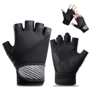 Guantes Para Gym Antideslizantes Transpirables Talla M Negro Negro Diseño De La Tela M