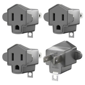Adaptador De Enchufe 2 A 3 Clavijas Pbt Ignífugo Gris 15 A