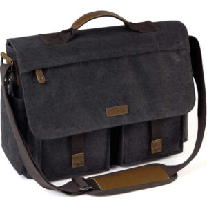Bandolera Hombre Lona Impermeable Para Laptop 15 6 Pulgadas A-15.6 -gris