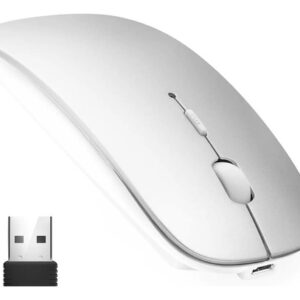 Ratón Inalámbrico Recargable Bluetooth 1600dpi Portátil Ergo Plateado