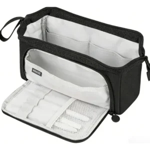 Estuche Organizador Extensible Negro Para Papelería Y Maquil Negro