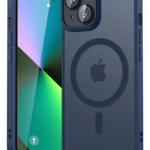 Funda Magnética Azul Marino Para iPhone 13 Antigolpes Y Carg Azul Marino Liso