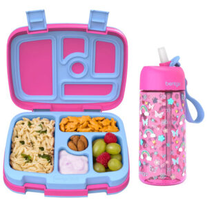Lonchera Infantil Plástico Frutas Rosado Resistente A Fugas