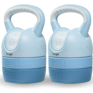 Juego De Pesas Rusas Ajustables 24 Lbs Neopreno Gimnasio En D. Verde Azulado