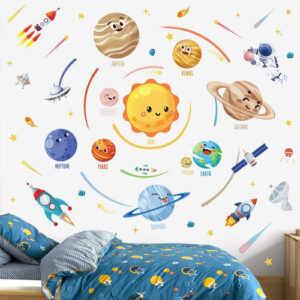 Calcomanías De Pared Sistema Solar Astronauta Para Cuarto Be A