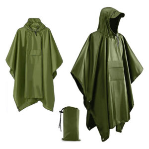 Poncho De Lluvia Impermeable 3 En 1 Verde Militar Adulto Verde Militar Sí