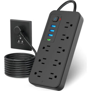 Regleta Multicontacto 12 En 1 Con 8 Salidas Y 4 Usb 1.8m