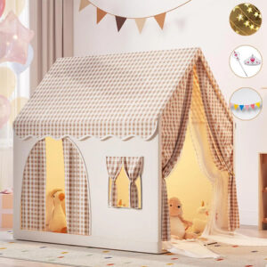 Casa De Campaña Princesa Con Luz Para Niñas 3 A 10 Años Caqui
