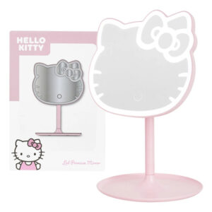 Espejo De Maquillaje Led Hello Kitty Redondo Rosa 29.5 Cm