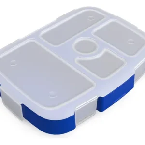 Bandeja Infantil Con Tapa Tiburón 5 Compartimentos Reutiliza