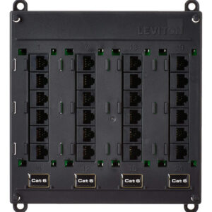 Soporte De Conexión 24 Puertos Cat6 Negro Para Datos Y Teléf