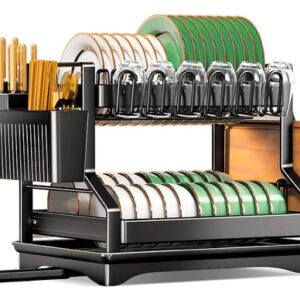 Escurridor De Platos Extensible 2 Niveles Con Drenaje Automá