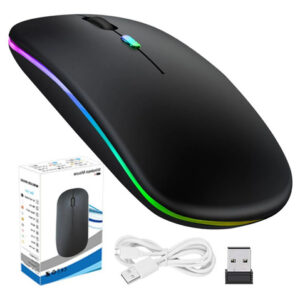 Mouse Inalámbrico Recargable Bluetooth 2.4g 3 Dpi Silencioso Negro Bluetooth